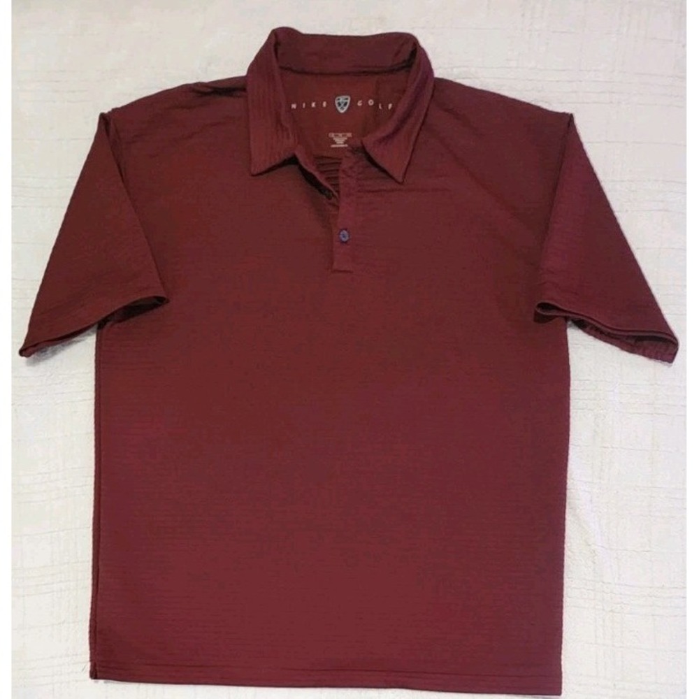 Nike Golf Polo Shirt Sphere Dry Mens XLarge Maroon Short‎ Sleeve Adult Active XL